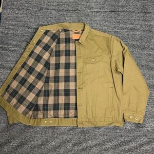 Line Of Trade Jacket Men 2XL Green Montana Flannel Lined Canvas Trucker
